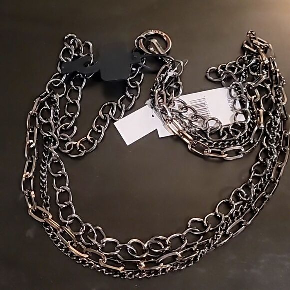 Steve Madden Gunmetal Chain Belt